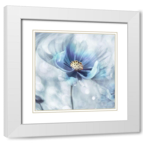 Feeling of Blue I White Modern Wood Framed Art Print with Double Matting by Weisz, Irene