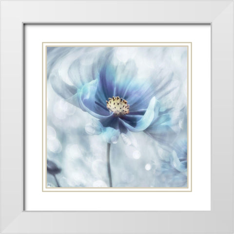 Feeling of Blue I White Modern Wood Framed Art Print with Double Matting by Weisz, Irene