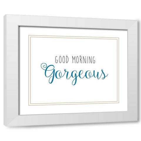 Good Morning White Modern Wood Framed Art Print with Double Matting by CAD DESIGNS