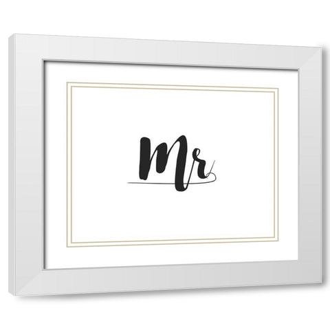 Mr. and Mrs. I White Modern Wood Framed Art Print with Double Matting by CAD DESIGNS