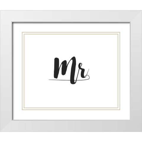 Mr. and Mrs. I White Modern Wood Framed Art Print with Double Matting by CAD DESIGNS