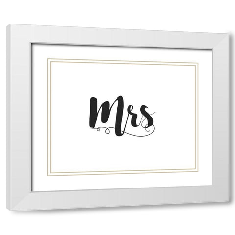 Mr. and Mrs. II White Modern Wood Framed Art Print with Double Matting by CAD DESIGNS