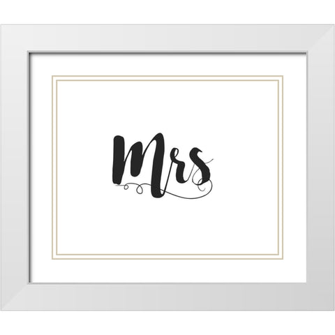 Mr. and Mrs. II White Modern Wood Framed Art Print with Double Matting by CAD DESIGNS