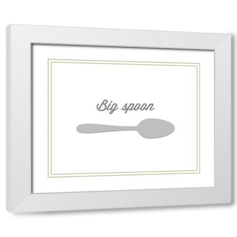 Big Spoon White Modern Wood Framed Art Print with Double Matting by CAD DESIGNS