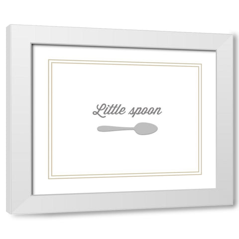 Little Spoon White Modern Wood Framed Art Print with Double Matting by CAD DESIGNS