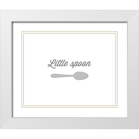 Little Spoon White Modern Wood Framed Art Print with Double Matting by CAD DESIGNS