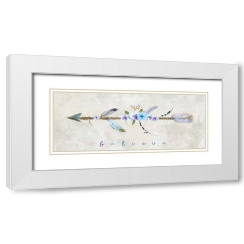 Boho Arrow I White Modern Wood Framed Art Print with Double Matting by Dunlap, Marilyn