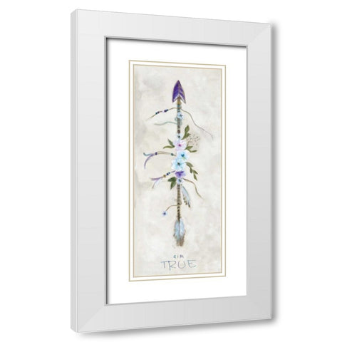 Boho Arrow II White Modern Wood Framed Art Print with Double Matting by Dunlap, Marilyn
