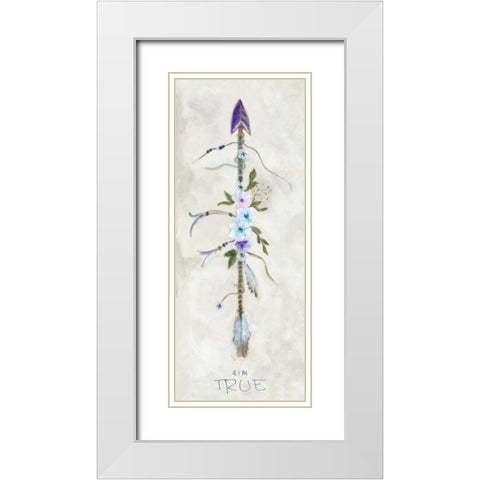 Boho Arrow II White Modern Wood Framed Art Print with Double Matting by Dunlap, Marilyn