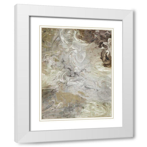 Marbled Linen White Modern Wood Framed Art Print with Double Matting by Nan