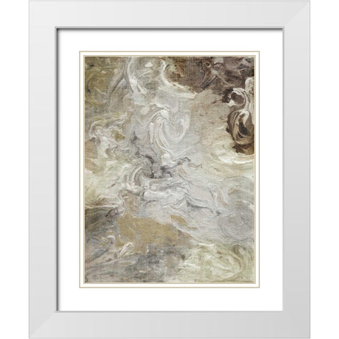 Marbled Linen White Modern Wood Framed Art Print with Double Matting by Nan