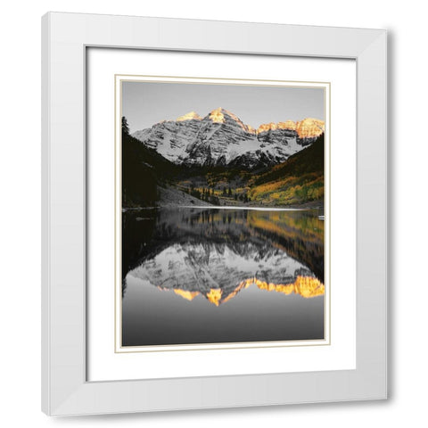 White River Sunrise White Modern Wood Framed Art Print with Double Matting by Barger, John