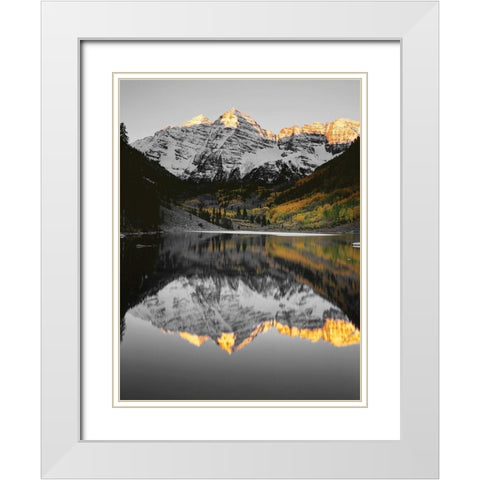 White River Sunrise White Modern Wood Framed Art Print with Double Matting by Barger, John
