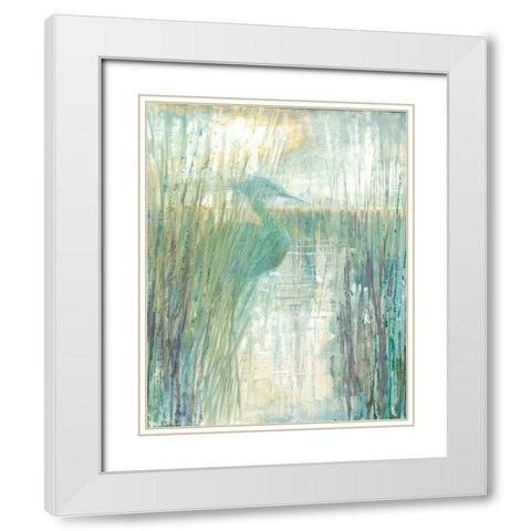 Morning Egret I White Modern Wood Framed Art Print with Double Matting by Manning, Ruane