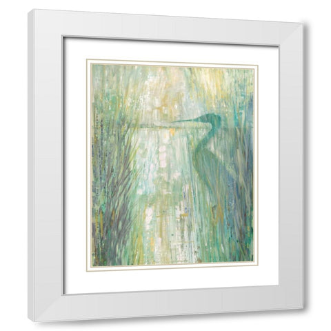 Morning Egret II White Modern Wood Framed Art Print with Double Matting by Manning, Ruane