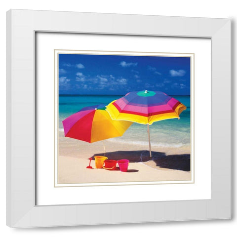 Bright Beach I White Modern Wood Framed Art Print with Double Matting by Delimont, Danita