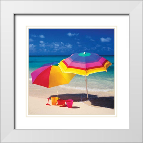 Bright Beach I White Modern Wood Framed Art Print with Double Matting by Delimont, Danita