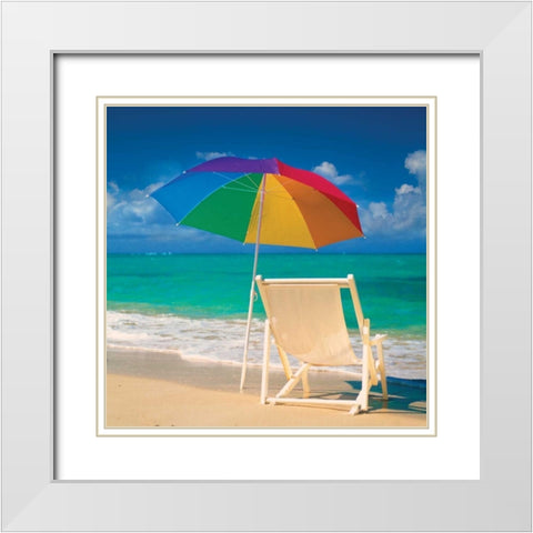 Bright Beach II White Modern Wood Framed Art Print with Double Matting by Delimont, Danita