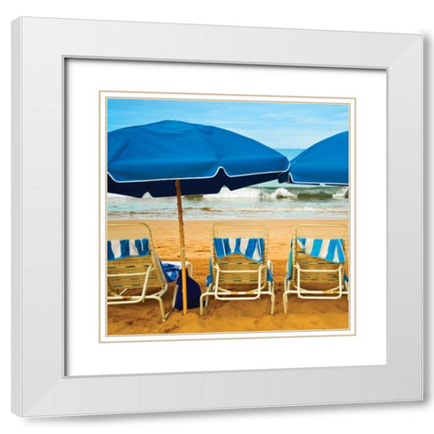 Bright Beach III White Modern Wood Framed Art Print with Double Matting by Delimont, Danita