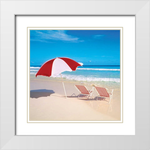 Bright Beach IV White Modern Wood Framed Art Print with Double Matting by Delimont, Danita