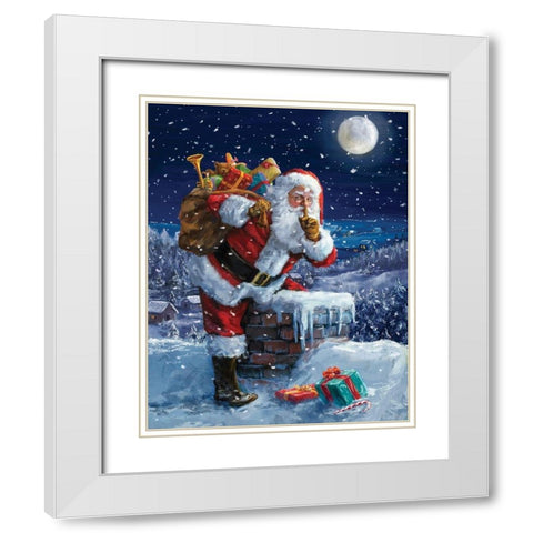 Caught In The Act White Modern Wood Framed Art Print with Double Matting by Corti, Marcello