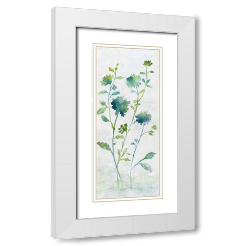 Meadow Silhouette II White Modern Wood Framed Art Print with Double Matting by Nan