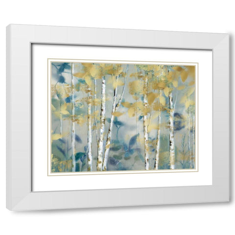 Gilded Forest I White Modern Wood Framed Art Print with Double Matting by Nan