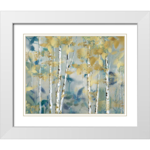 Gilded Forest I White Modern Wood Framed Art Print with Double Matting by Nan