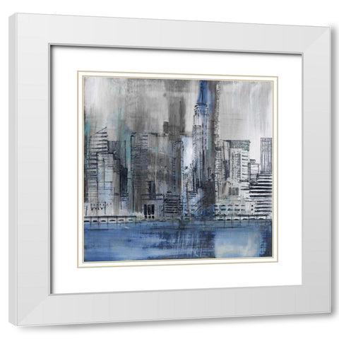 Empire State White Modern Wood Framed Art Print with Double Matting by Jill, Susan