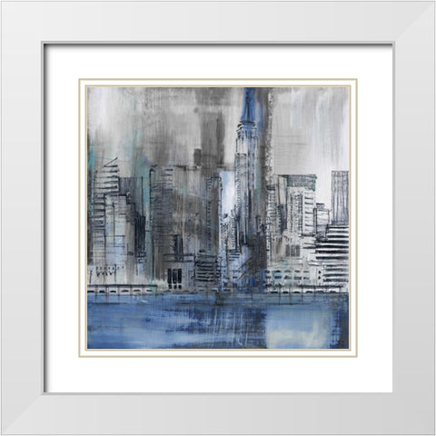 Empire State White Modern Wood Framed Art Print with Double Matting by Jill, Susan