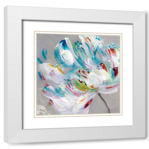 Flower Power White Modern Wood Framed Art Print with Double Matting by Craven, Katrina