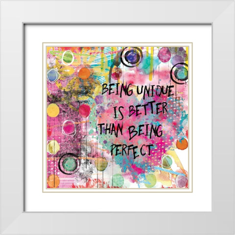 Being Unique White Modern Wood Framed Art Print with Double Matting by Robinson, Carol