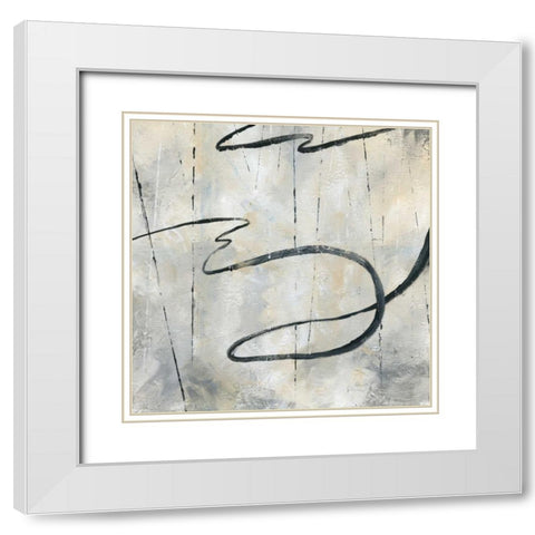 Neutral Dance I White Modern Wood Framed Art Print with Double Matting by Nan