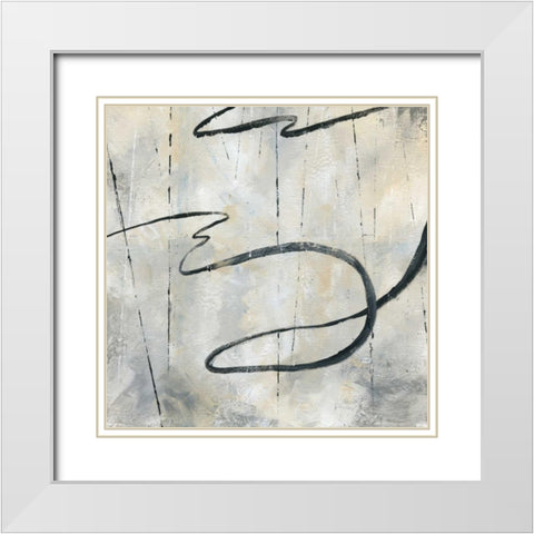 Neutral Dance I White Modern Wood Framed Art Print with Double Matting by Nan