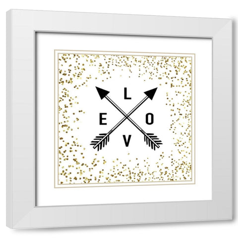 LOVE White Modern Wood Framed Art Print with Double Matting by Murray, Amanda