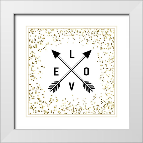 LOVE White Modern Wood Framed Art Print with Double Matting by Murray, Amanda