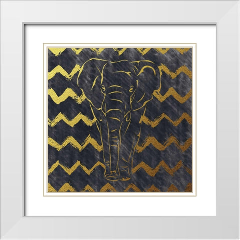 Brushed Elephant White Modern Wood Framed Art Print with Double Matting by Murray, Amanda