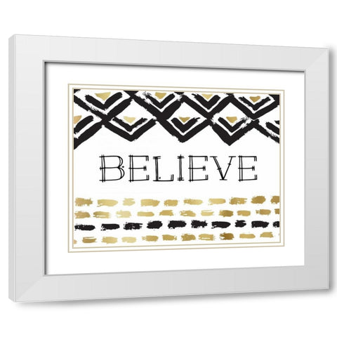 Believe White Modern Wood Framed Art Print with Double Matting by Murray, Amanda