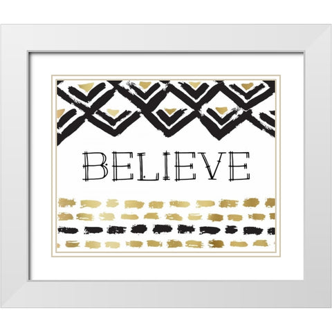 Believe White Modern Wood Framed Art Print with Double Matting by Murray, Amanda