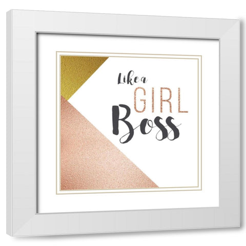 Girl Boss White Modern Wood Framed Art Print with Double Matting by Murray, Amanda