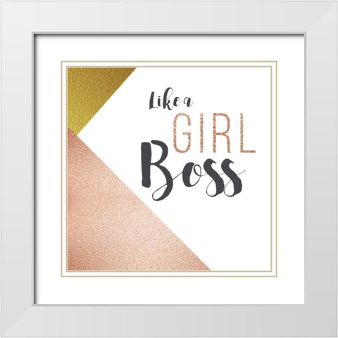 Girl Boss White Modern Wood Framed Art Print with Double Matting by Murray, Amanda