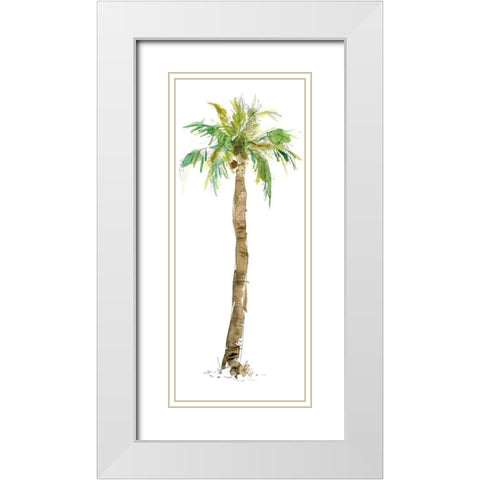 Washed Palm I White Modern Wood Framed Art Print with Double Matting by Robinson, Carol