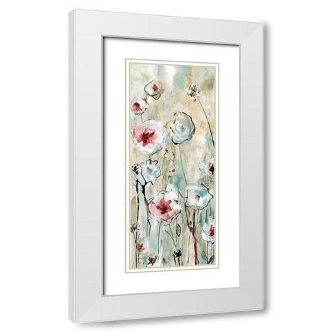 Garden Glow I White Modern Wood Framed Art Print with Double Matting by Robinson, Carol