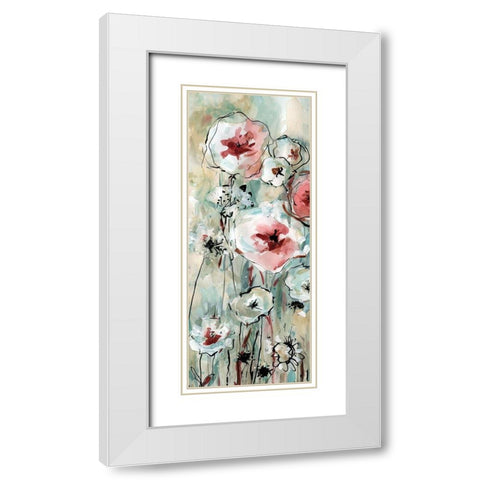 Garden Glow II White Modern Wood Framed Art Print with Double Matting by Robinson, Carol