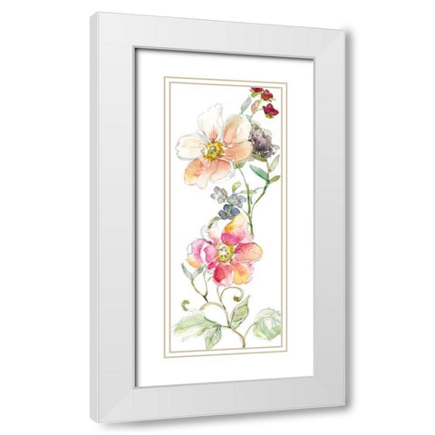 Trailing Blooms II White Modern Wood Framed Art Print with Double Matting by Robinson, Carol