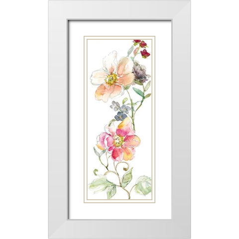 Trailing Blooms II White Modern Wood Framed Art Print with Double Matting by Robinson, Carol