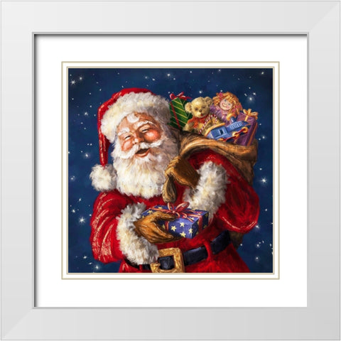 Jolly Old St. Nick White Modern Wood Framed Art Print with Double Matting by Corti, Marcello