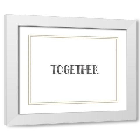 Together White Modern Wood Framed Art Print with Double Matting by CAD DESIGNS