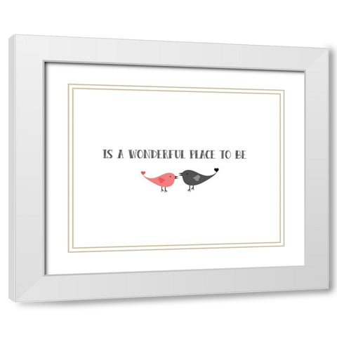 Wonderful Place White Modern Wood Framed Art Print with Double Matting by CAD DESIGNS