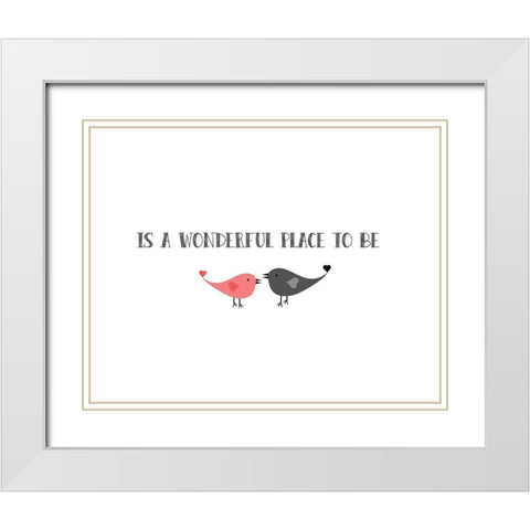 Wonderful Place White Modern Wood Framed Art Print with Double Matting by CAD DESIGNS